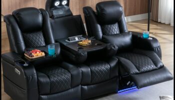 الراحة السينمائية: أرائك وأثاث مستلقٍ مصمم لمشاهدة التلفزيون