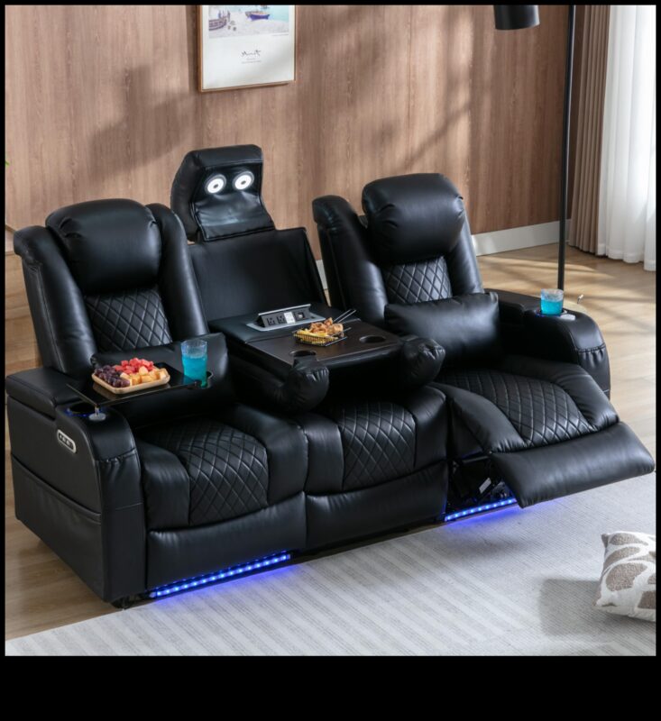 الراحة السينمائية: أرائك وأثاث مستلقٍ مصمم لمشاهدة التلفزيون